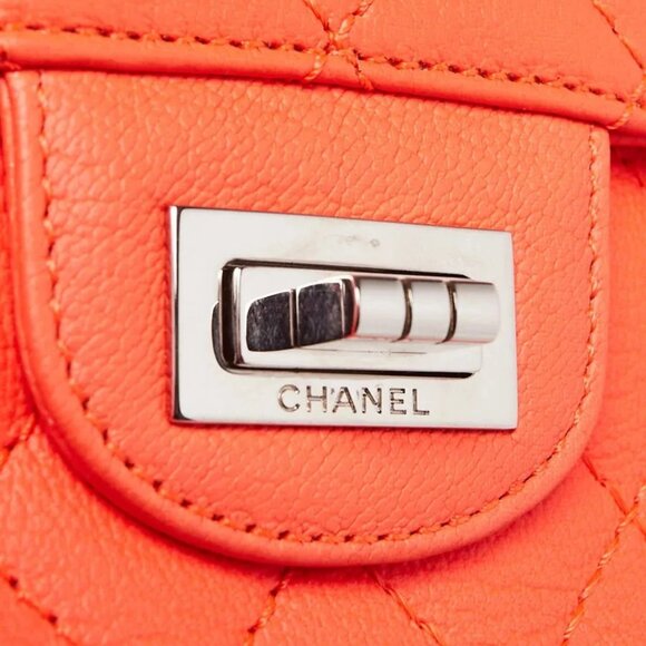 Chanel Orange 2.55 Quilted Classic Chevre Leather Reissue Mini Flap Bag - Picture 5 of 10